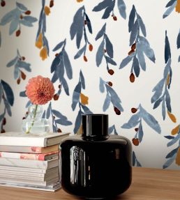 Pieni Hyhma Wallpaper by Marimekko Navy Blue