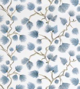 Pignoli Wallpaper by Scalamandre Blue Jay