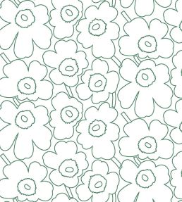 Piirto Unikko Wallpaper by Marimekko Green