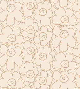 Piirto Unikko Metallic Wallpaper by Marimekko Oranges