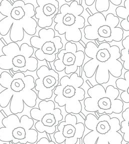 Piirto Unikko Metallic Wallpaper by Marimekko Silver