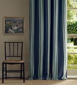 Pimlico Stripe Fabric by Morris & Co Indigo/Forest