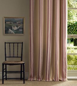 Pimlico Stripe Fabric by Morris & Co Ochre/Crimson