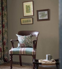 Pimlico Stripe Fabric by Morris & Co Teal/Mulberry