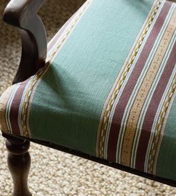 Pimlico Stripe Fabric by Morris & Co Teal/Mulberry
