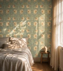 Pimpernel Wallpaper by Morris & Co Bayleaf/Chalk