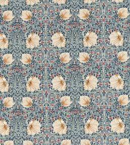 Pimpernel Fabric by Morris & Co Woad/Coral