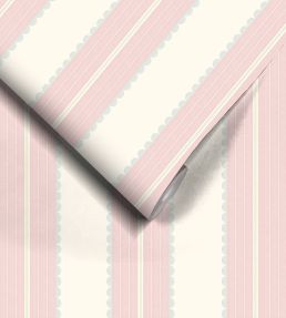 Pin Up Stripe Wallpaper by Woodchip & Magnolia Pastel Pink