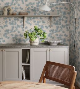 Pine Wallpaper by Sandberg Misty Blue