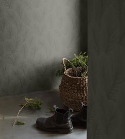 Pine Tree Wallpaper by Borastapeter Grey