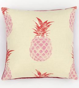 Pineapple Cushion 45 x 45cm by Barneby Gates Pink/Red On Cream