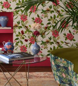 Pink Lotus Wallpaper by Clarke & Clarke Blush