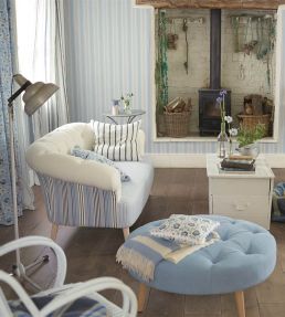 Pinstripe Wallpaper by Designers Guild Lapis