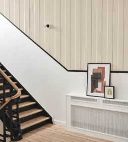 Plaid Line Wallpaper by Casadeco Beige lin