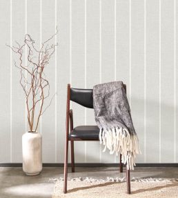 Plaid Line Wallpaper by Casadeco Gris duvet