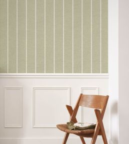 Plaid Line Wallpaper by Casadeco Vert amande