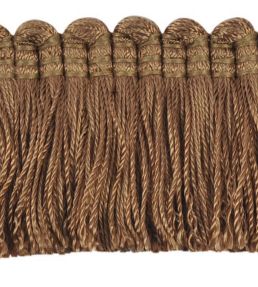 Plain Mat Moss Fringe 45mm Trimming by Houles Taupe