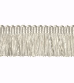Plain Mat Moss Fringe 45mm Trimming by Houles White