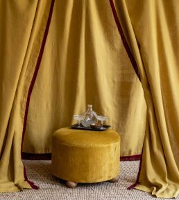 Light Weight Plain Linen Fabric by Volga Linen Ochre
