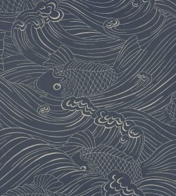 Plenty More Fish Wallpaper by Langelid Von Bromssen Ink Blue