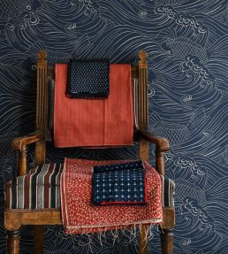 Plenty More Fish Wallpaper by Langelid Von Bromssen Ink Blue