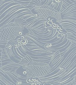 Plenty More Fish Wallpaper by Langelid Von Bromssen Washed Denim