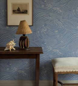 Plenty More Fish Wallpaper by Langelid Von Bromssen Washed Denim