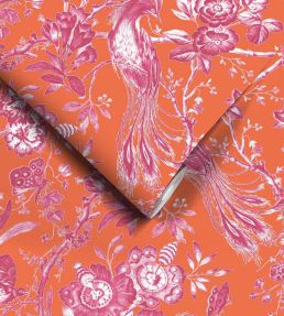 Plumage Mural by Woodchip & Magnolia Orange/Fuchsia