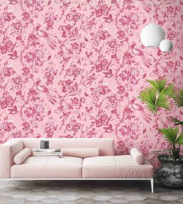 Plumage Mural by Woodchip & Magnolia Peony Pink