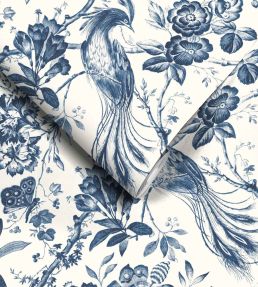 Plumage Mural by Woodchip & Magnolia Porcelain Blue