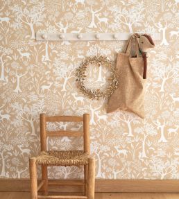 Poetic Forest Wallpaper by Casadeco Beige Camel