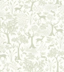 Poetic Forest Wallpaper by Casadeco Vert Amande