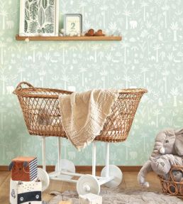 Poetic Jungle Wallpaper by Casadeco Bleu Lagon