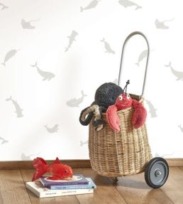 Poetic Sea Wallpaper by Casadeco Gris Baleine
