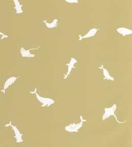 Poetic Sea Wallpaper by Casadeco Olive