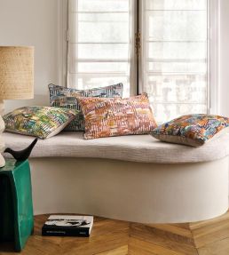 Point De Vue Cushion 40 x 60cm by Maison Casamance Vert Moutarde