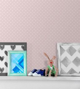 Polka Dot Wallpaper by Today Interiors Pink