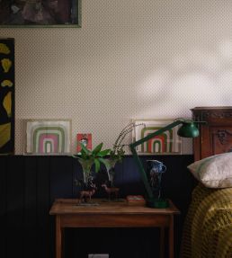 Polka Square Wallpaper by Farrow & Ball Lime White / Selvedge