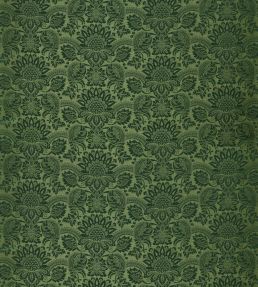 Pomegranate Brocatelle Fabric by Zoffany Huntsman Green