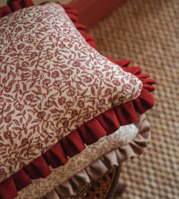 Pomegranate Dual Use Printed Linen Fabric by Volga Linen Marsala/Oyster