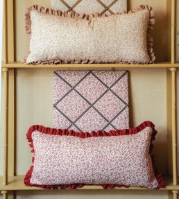 Pomegranate Dual Use Printed Linen Fabric by Volga Linen Marsala/Oyster