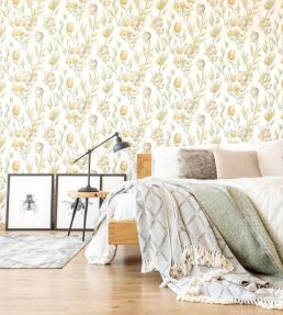 Pomegranate Trail Wallpaper by Ohpopsi Linen Mix