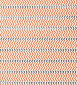 Pomona Zigzag Fabric by Scion Tangerine/Denim