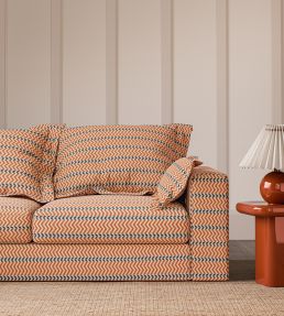 Pomona Zigzag Fabric by Scion Tangerine/Denim