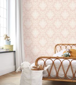 Pompadour Wallpaper by Casadeco Rose Poudre
