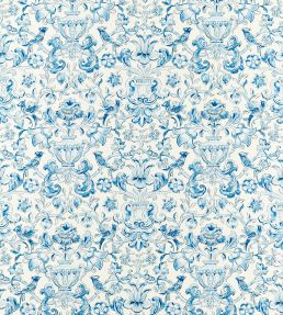 Pompadour Print Fabric by Zoffany Indigo