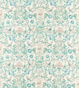 Pompadour Print Fabric by Zoffany Mineral