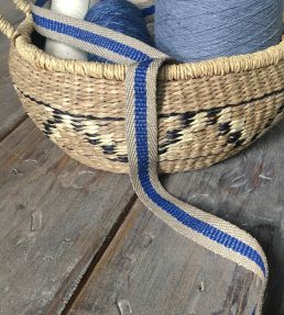 Poole Stripe Braid Trimming by Ian Mankin Cobalt