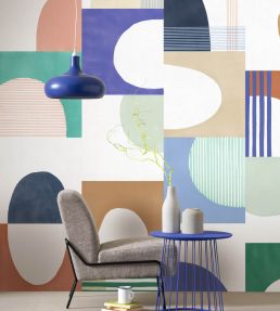 Pop Art Wallpaper by Casadeco Encre/Emeraude