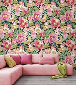 Poppies & Pansies Wallpaper by Ohpopsi Midnight Garden